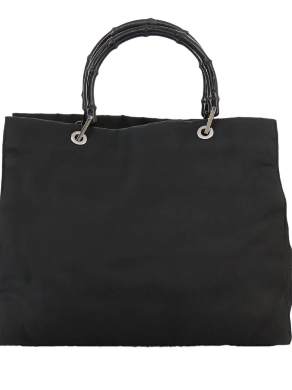 GUCCI Bamboo Hand Bag Nylon Black 002 1010 3444 Auth ep7044